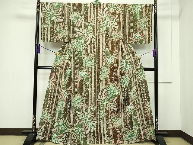 平和屋本店■極上 夏物 浴衣 有松鳴海絞り 草花文 綿 逸品 未使用 CZAA0912s4