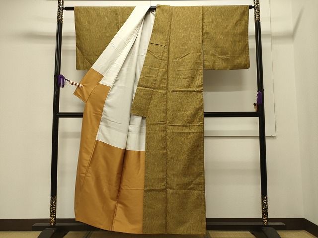平和屋着物■上質なお召 花尽し文 逸品 CAAH6876dy