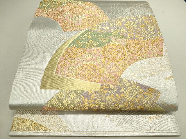 平和屋着物◎六通柄袋帯 地紙重ね花唐草文 金銀糸 逸品 DAAH9204mz