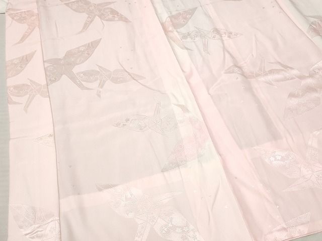 平和屋着物■長襦袢 無双仕立て 折鶴花文 暈し染め 正絹 逸品 AAAK4163Ata