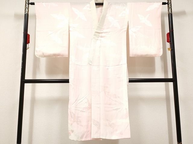 平和屋着物■長襦袢 無双仕立て 折鶴花文 暈し染め 正絹 逸品 AAAK4163Ata