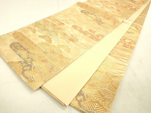 平和屋着物◎六通柄袋帯 霞雲郡松文 金彩箔錦 逸品 DAAH9850tw
