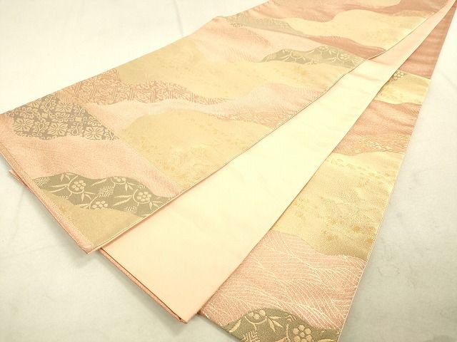 平和屋着物◎六通柄袋帯 飛鳥道長文 金糸 逸品 DAAH9898tw