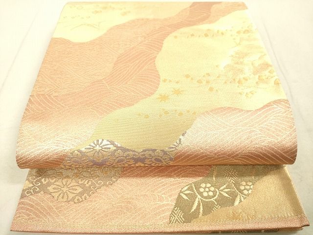 平和屋着物◎六通柄袋帯 飛鳥道長文 金糸 逸品 DAAH9898tw