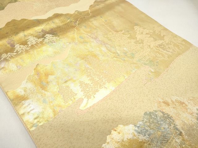 平和屋着物◎六通柄袋帯 風景草木文 賛美箔 逸品 CAAF5934oy