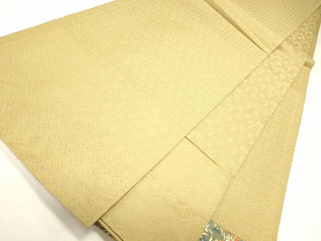 平和屋着物◎太鼓柄袋帯 切嵌 亀甲草花文 金糸 逸品 CAAF5980oy