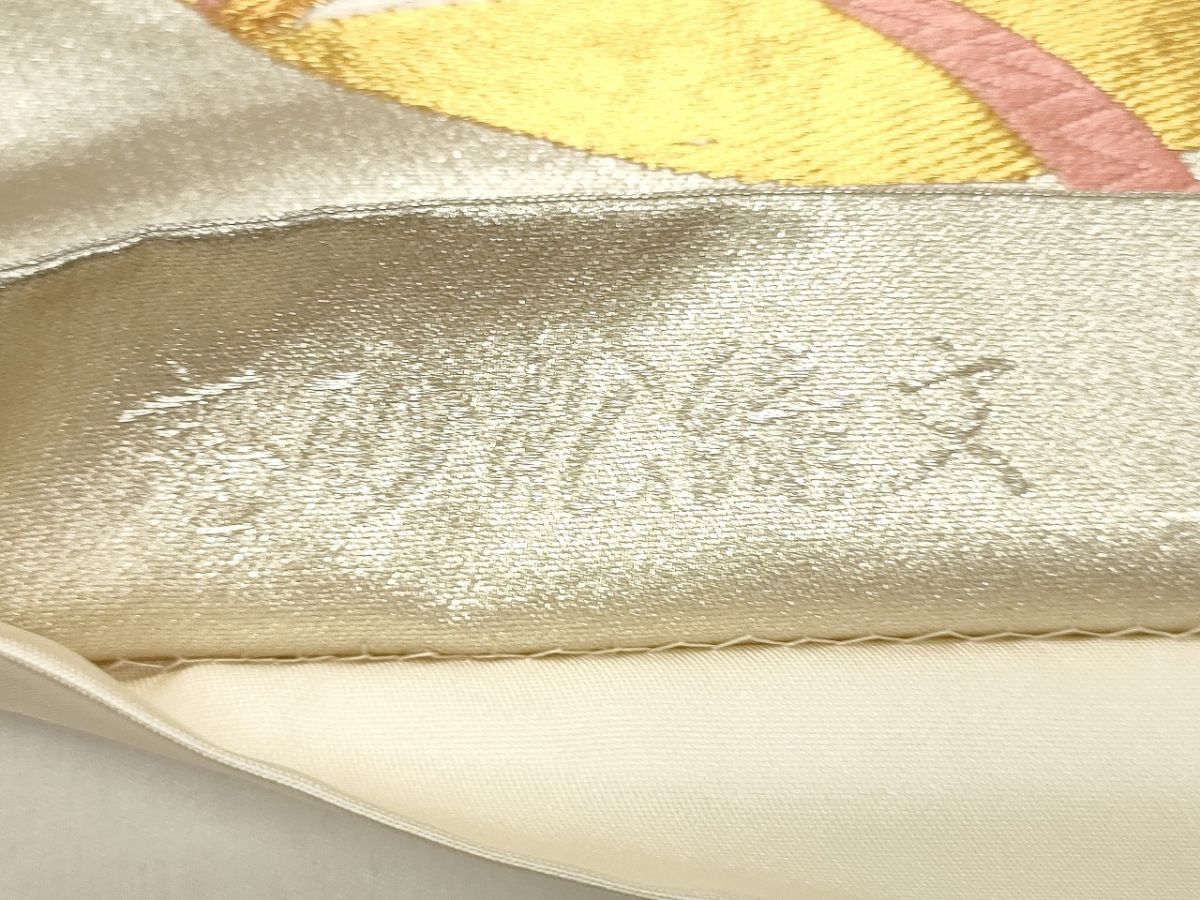 平和屋着物◎全通柄袋帯 唐織 高砂松緑文 金糸 逸品 CAAG5498ak