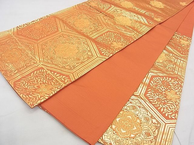 平和屋着物◎六通柄京袋帯 正倉院亀甲文様 金糸 逸品 BAAJ0545qt