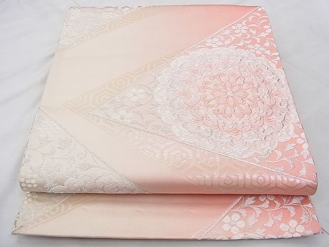 平和屋着物◎六通柄袋帯 唐織 宝相華 銀糸 逸品 BAAJ0565qt