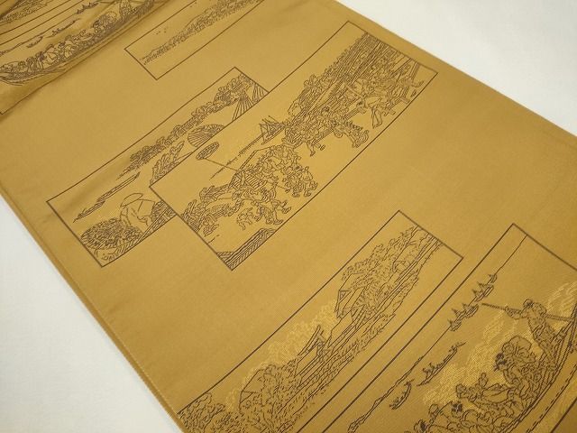 平和屋着物◎両面 六通柄袋帯 吉祥丸文 金糸 逸品 CAAG6552ou