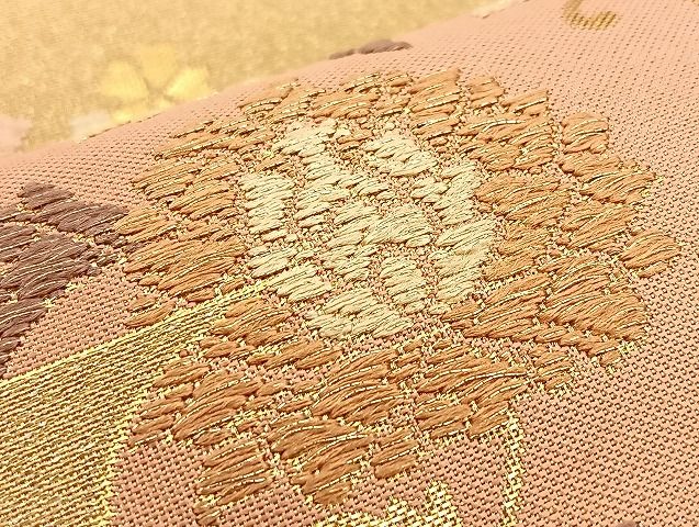 平和屋着物■六通柄袋帯 明綴 慶長金文様 金糸 逸品 BAAJ5826ea