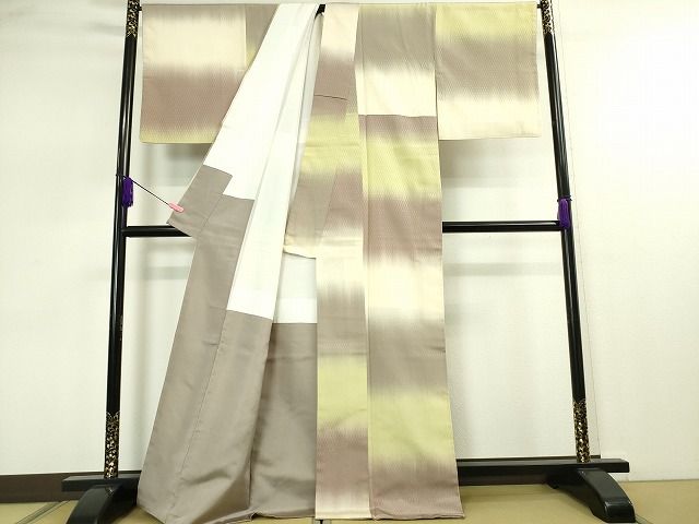 平和屋本店●極上 伝統工芸士 曽根武勇 お召 菱地紋 逸品 DZAA2126kh4