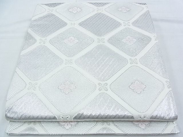 平和屋着物◎六通柄袋帯 唐織 花菱 銀糸 逸品 BAAJ5435ns