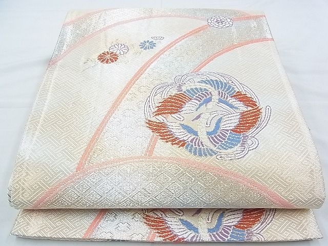 平和屋着物◎佐賀錦 六通柄袋帯 唐織 向かい鳳凰花文 金銀糸 逸品 BAAJ5587ns