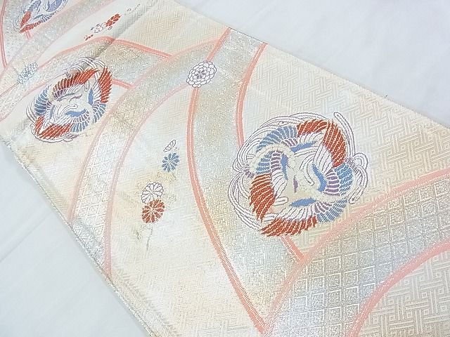 平和屋着物◎佐賀錦 六通柄袋帯 唐織 向かい鳳凰花文 金銀糸 逸品 BAAJ5587ns