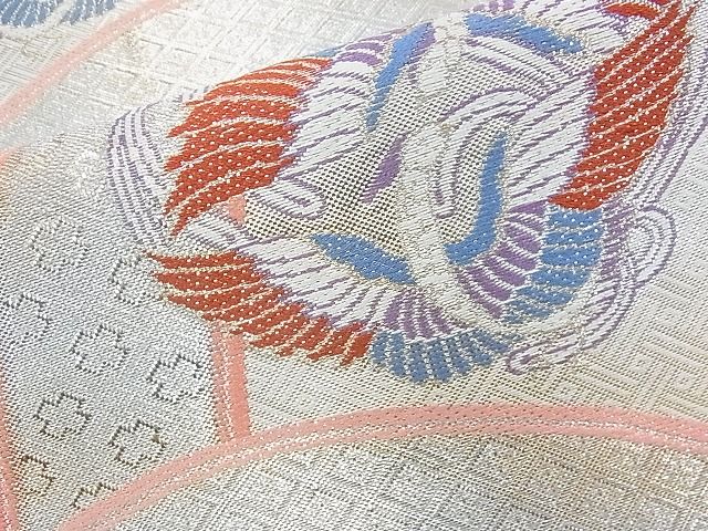 平和屋着物◎佐賀錦 六通柄袋帯 唐織 向かい鳳凰花文 金銀糸 逸品 BAAJ5587ns