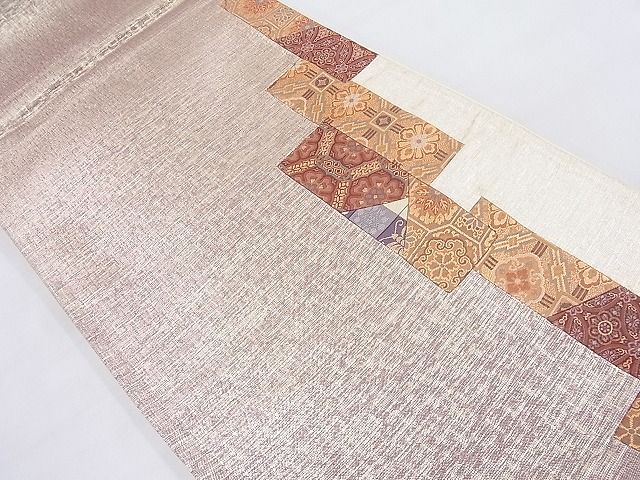 平和屋着物◎佐賀錦 六通太鼓柄袋帯 切嵌 短冊有職文 金糸 逸品 BAAJ8328ns