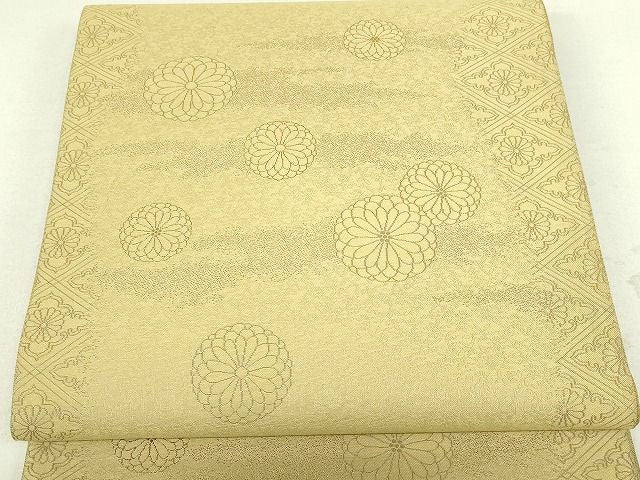 平和屋着物■六通柄袋帯 紹巴 君子菊 砂色 逸品 DAAH6374sf