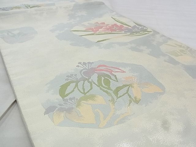 平和屋着物◎六通柄袋帯 光琳花文 引箔 逸品 BAAJ3211if