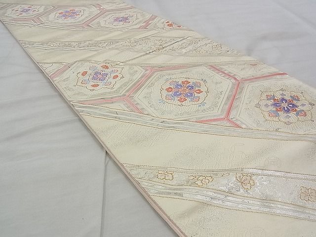 平和屋着物◎六通柄袋帯 唐織 花菱亀甲 たけうちオリジナル 金糸 逸品 BAAJ3294if