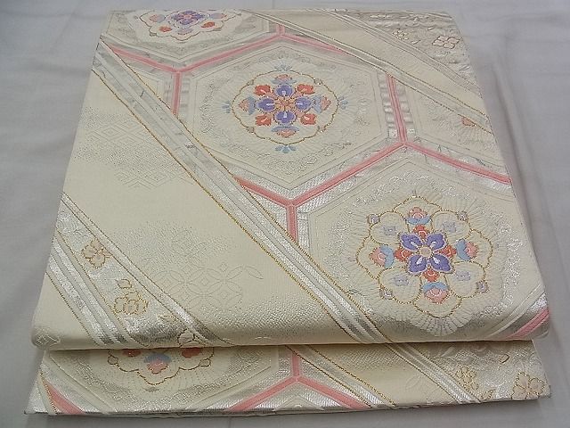 平和屋着物◎六通柄袋帯 唐織 花菱亀甲 たけうちオリジナル 金糸 逸品 BAAJ3294if