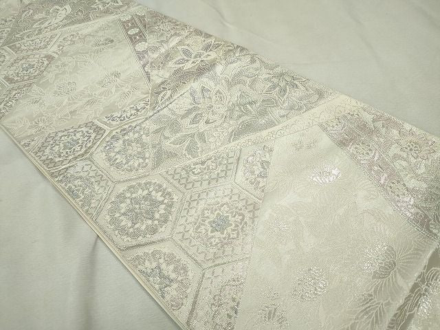 平和屋着物◎六通柄袋帯 唐織 煌きのオパール 切嵌草花文 逸品 CAAE7541in