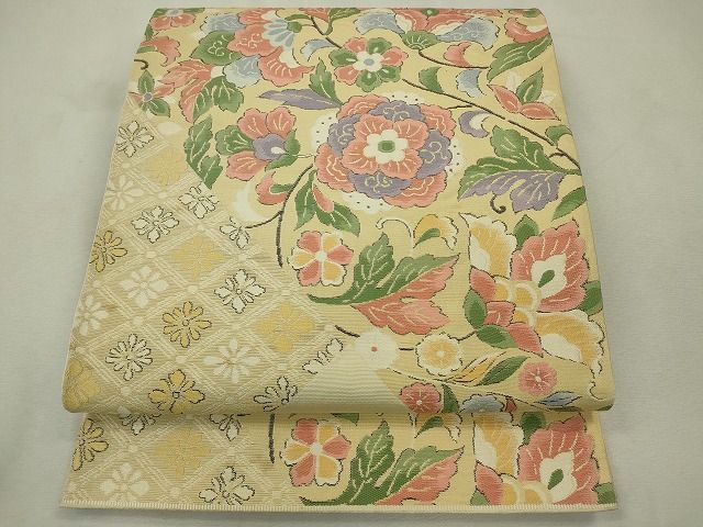 平和屋着物◎六通柄袋帯 更紗花唐草文 逸品 CAAE7579in