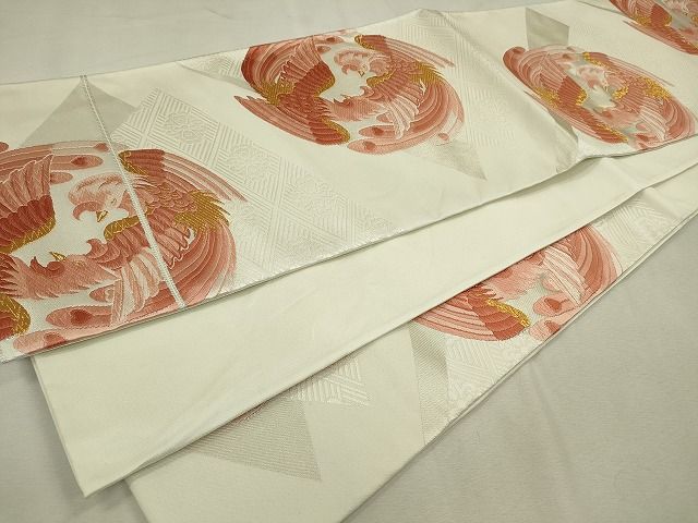 平和屋着物◎六通柄袋帯 向かい鳥花文 金糸 逸品 CAAH5732in
