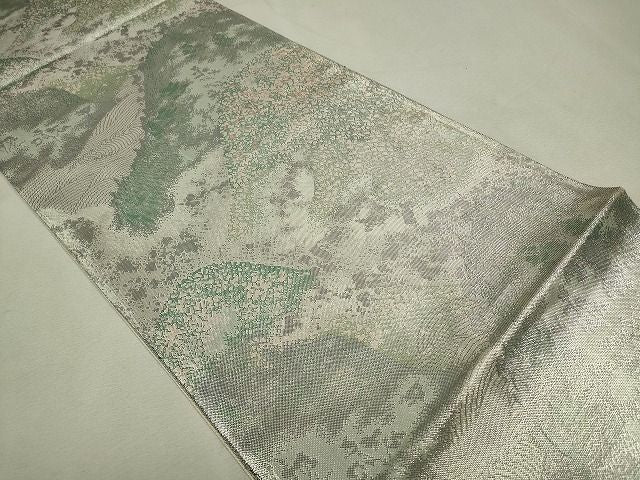 平和屋着物◎佐賀錦 六通柄袋帯 観世 銀彩 逸品 CAAH5720in