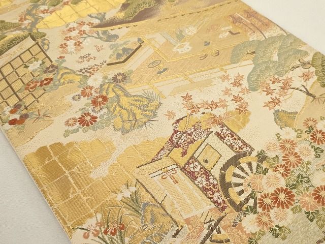 平和屋着物◎六通柄袋帯 粋美錦 金糸 正絹 逸品 AAAL2752Atn