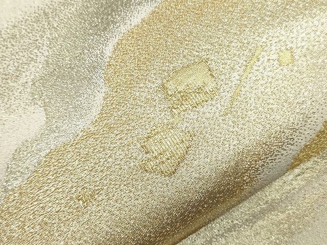 平和屋着物■太鼓柄袋帯 綴れ 霞文 金銀糸 逸品 未使用 CAAG2966eg