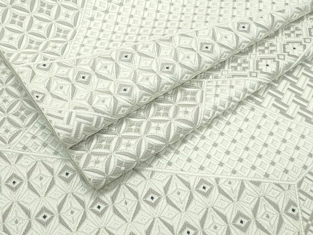 平和屋本店●極上 本場筑前博多織 八寸名古屋帯 切子柄 逸品 CZAA1014s4