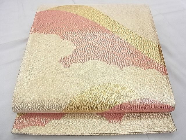 平和屋着物◎佐賀錦 全通柄袋帯 遠山吉祥文 金糸 逸品 BAAJ8938qt