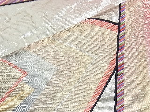 平和屋着物◎六通柄袋帯 色紙重ね 金銀糸 逸品 BAAJ8966qt