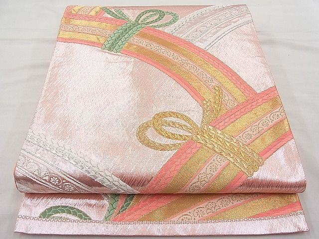 平和屋着物◎六通柄袋帯 籬青海波 金銀糸 逸品 BAAJ6947sa