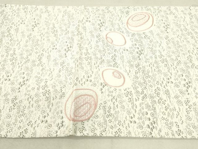 平和屋着物◎太鼓柄袋帯 刺繍 草花文 逸品 DAAI1145cm