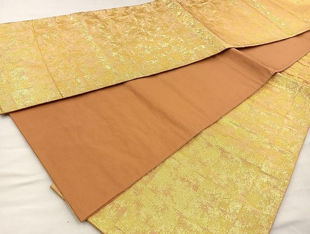 平和屋着物◎全通柄袋帯 格子霞文 逸品 BAAJ5921ea