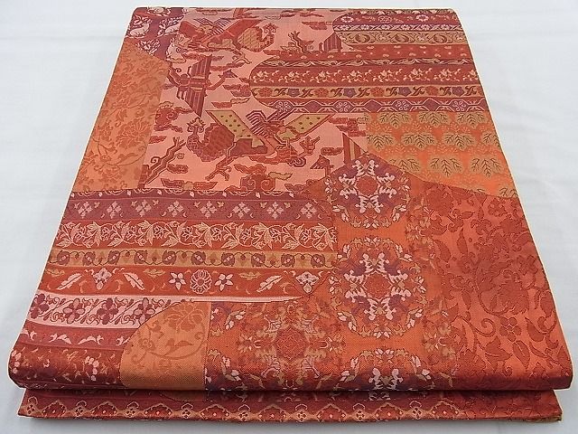 平和屋着物◎六通柄袋帯 名物裂 逸品 BAAJ9703cm