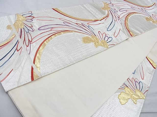 平和屋着物◎六通柄袋帯 唐織 乱菊 金銀糸 逸品 BAAJ9785cm