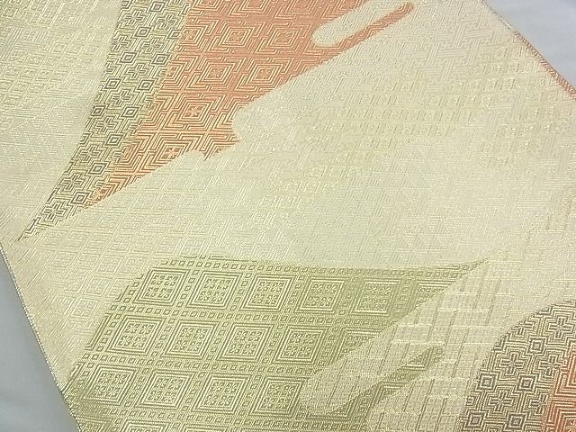 平和屋着物◎佐賀錦 六通柄袋帯 エ霞遠山文 金糸 逸品 BAAJ9824cm