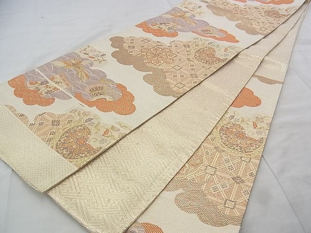 平和屋着物◎佐賀錦 六通柄袋帯 雲取り能衣文 金糸 逸品 BAAJ9381if