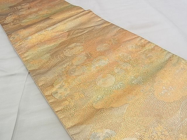 平和屋着物◎佐賀錦 六通柄袋帯 光琳菊水文 金糸 逸品 BAAJ9393if
