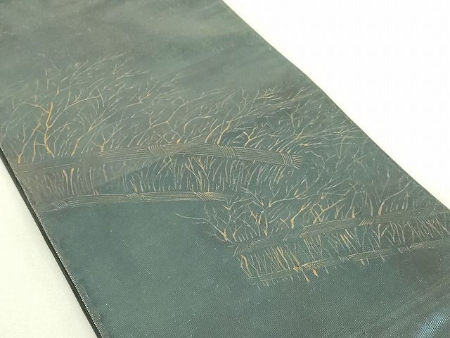 平和屋着物◎六通太鼓柄袋帯 竹垣文 引箔 逸品 DAAI2583ox