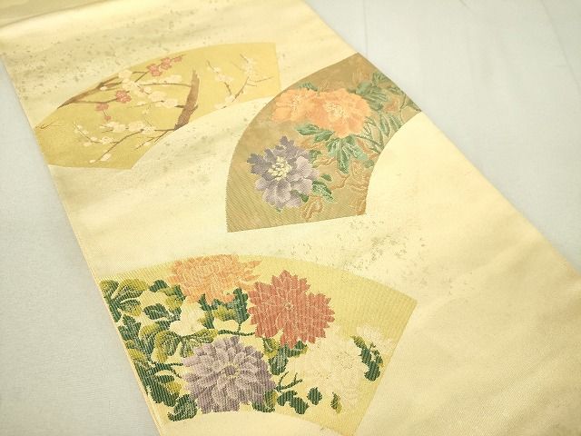 平和屋着物◎六通柄太鼓袋帯 地紙枝花文 金糸 引箔 逸品 DAAI2578ox