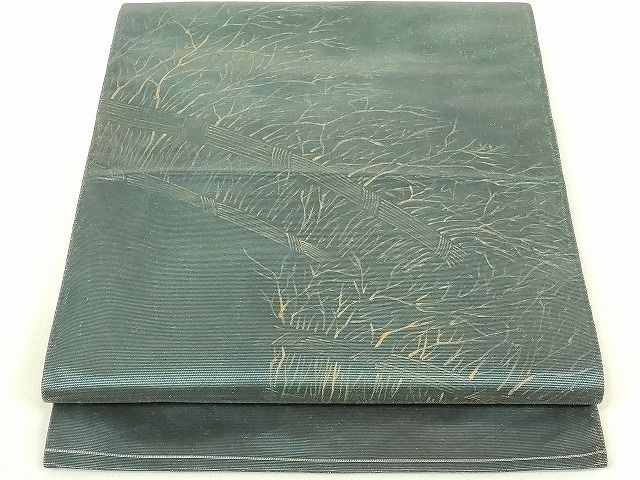 平和屋着物◎六通太鼓柄袋帯 竹垣文 引箔 逸品 DAAI2583ox