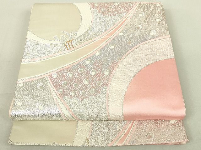 平和屋着物◎六通柄袋帯 束ね熨斗孔雀羽文 金銀糸 逸品 DAAI2588ox