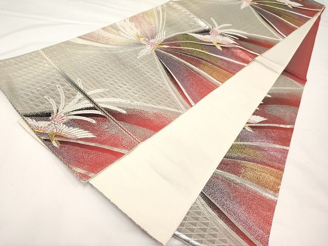 平和屋着物◎六通柄袋帯 鳳凰文 金銀糸 正絹 逸品 AAAL5719Aex