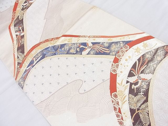 平和屋着物◎六通柄袋帯 唐織 天平厳島遠山 金糸 逸品 BAAK5011ns