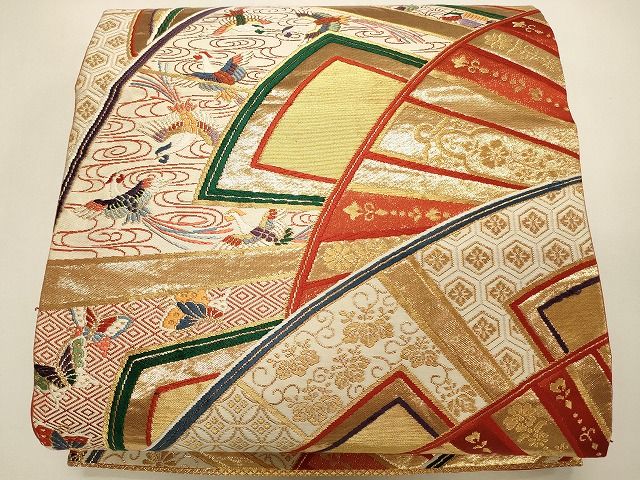 平和屋着物◎六通柄袋帯 流水花鳥文 金糸 逸品 CAAH5616qe