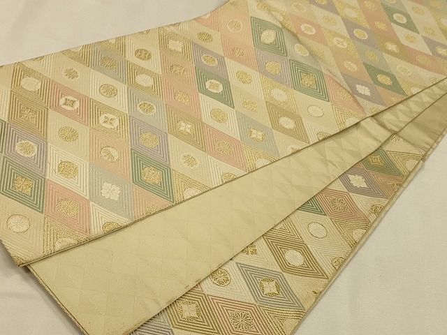 平和屋着物◎六通柄袋帯 菱花丸文 金糸 逸品 CAAH5602qe